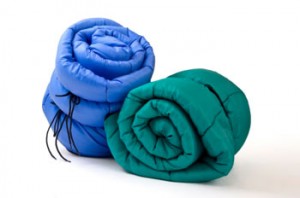 Two rolled up sleeping bags